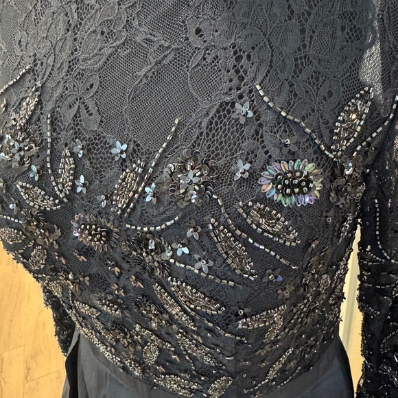 Oleg Cassini Navy Long Sleeve Dress - Picture 5 of 8